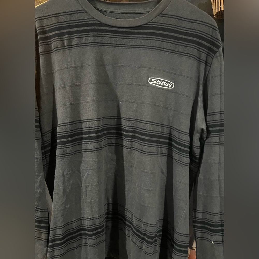 LS medium Stripped STUSSY with OG vintage logo. Used condition. Slight fading.